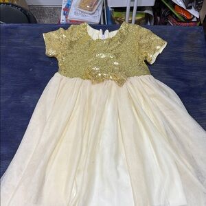 Gold and Cream Sequin Dress